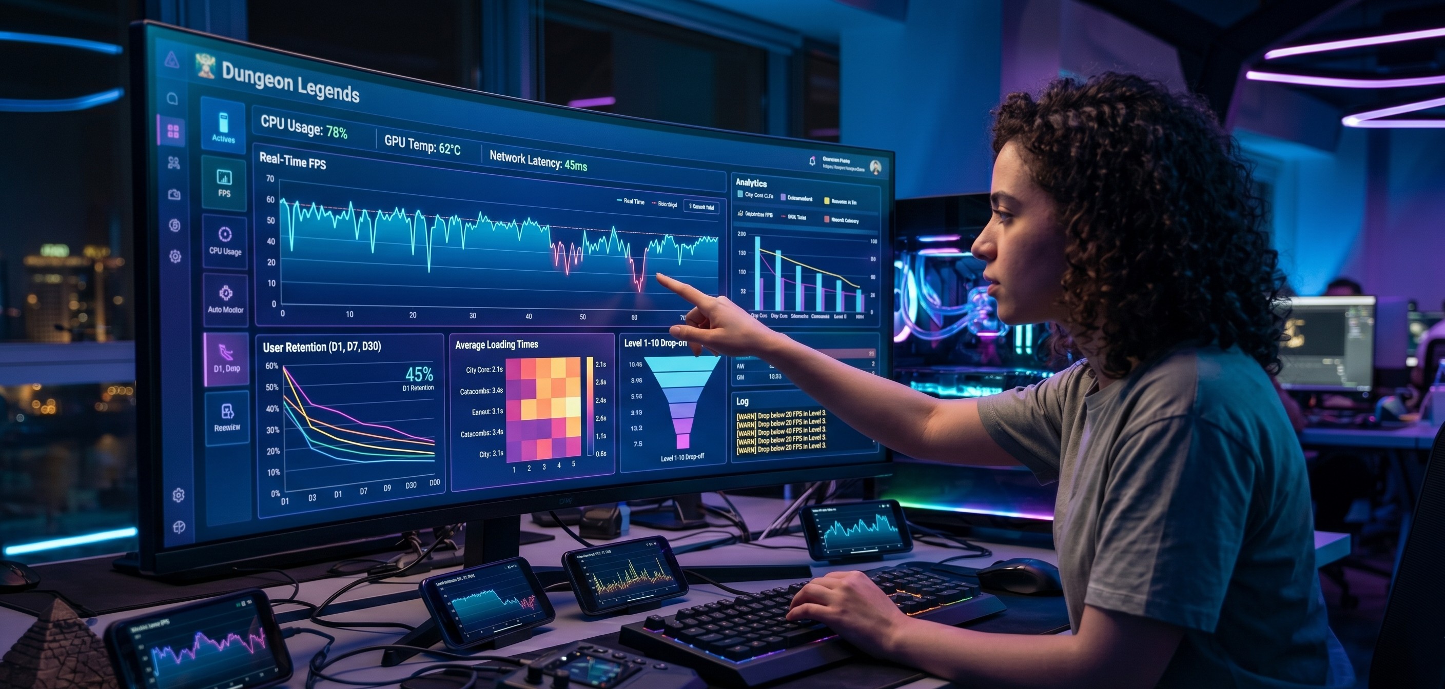Performance dashboard for a hyper-casual game