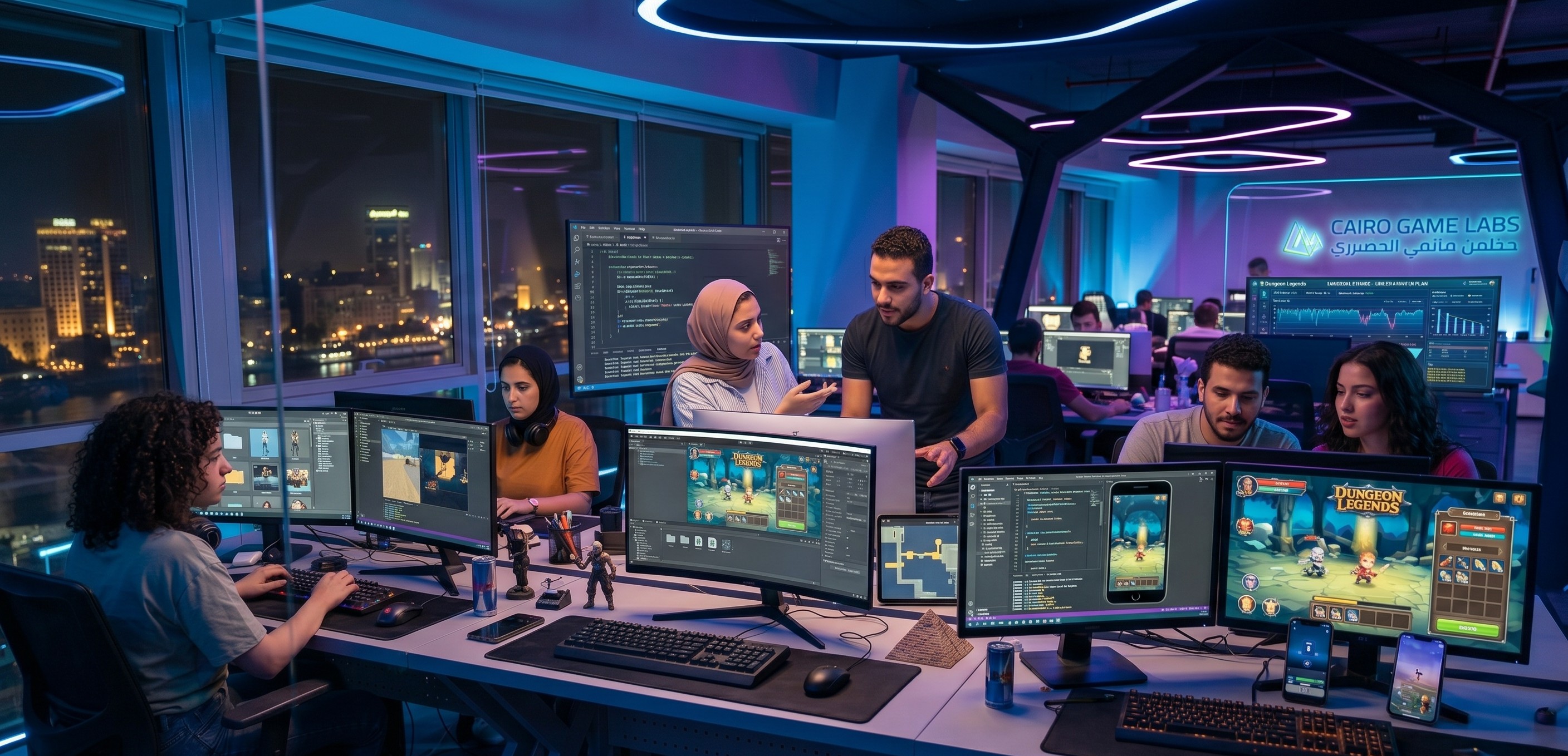Velonixator team reviewing mobile game builds